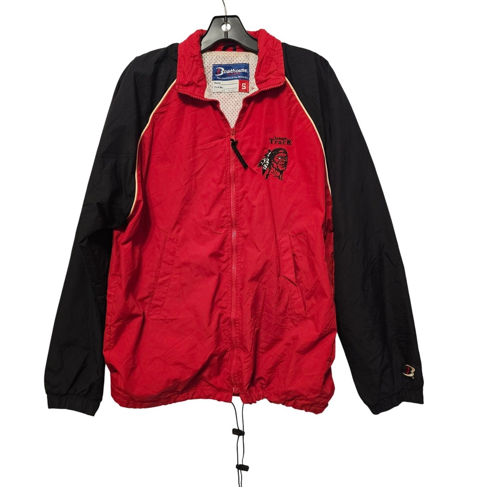 Boathouse Sports Lenape Track Jacket Mens Small Red Black Windbreaker‎ Made USA